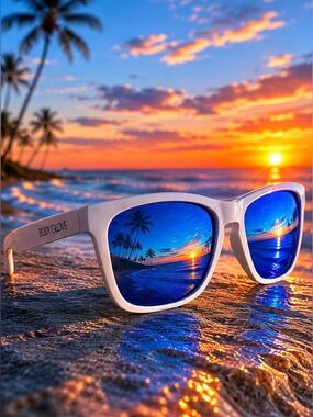 Body Glove White Blue Mirrored Sunglasses NWT Retro Y2K Beach Skater Surf